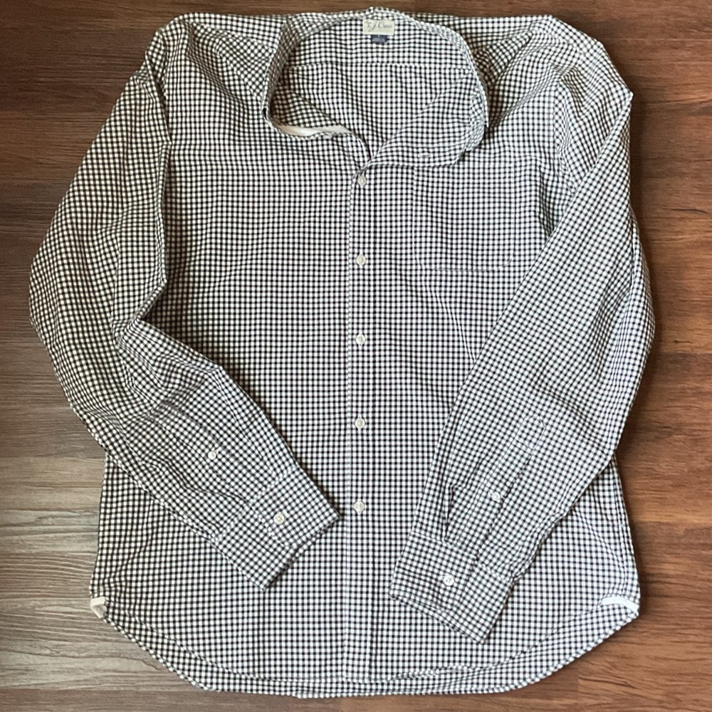 J. Crew Black and White Gingham Shirt